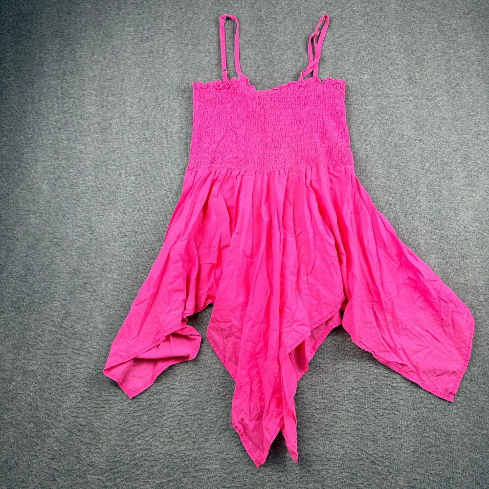 Erica Brooke Collection Hot Pink Women's Plus 16 Smocked Sharkbite Hem Cami Top